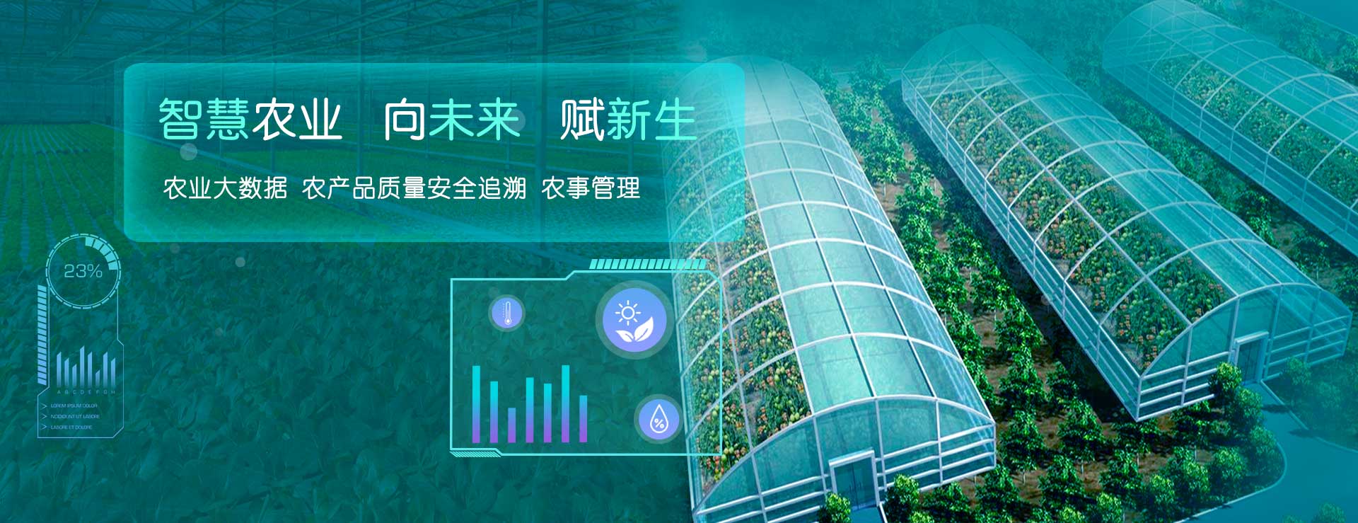 文朗润诚智慧农业整体解决方案，农业物联网大田温室数字化管控全景图